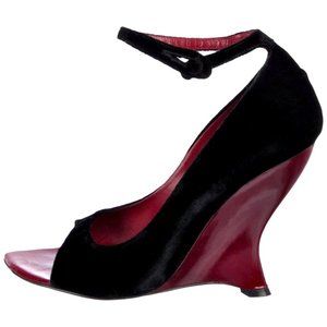 Tom ford for YSL Black Velvet & Red Lacquer shoes